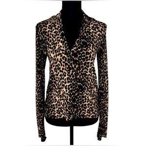 Zara Long Sleeve Sheer Leopard Print✨